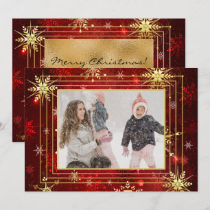Foto Rot Gold Schneeflocke Weihnachten Xmas Ferien