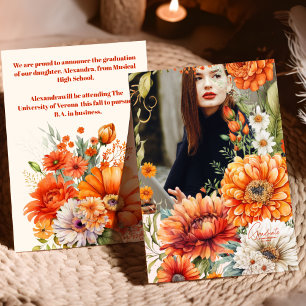 Foto Rust Terracotta Blume Abschluss Ankündigung