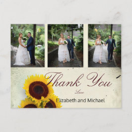 Foto Rustic Sonnenblume Elegante Hochzeit Vielen D Postkarte