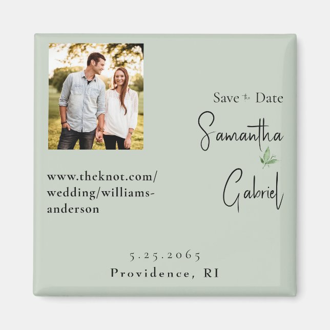 Foto Sage Wedding Save the Date Magnet (Vorne)
