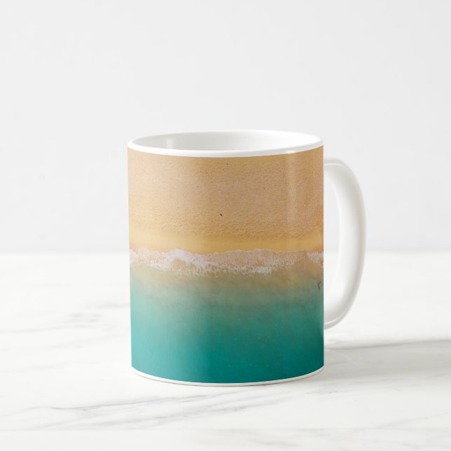 Foto Sand und Meeresküste Kaffeetasse (VorderseiteRechts)