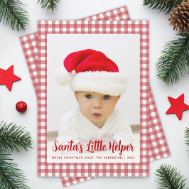 Foto Santa's Little Helper Red Gingham Weihnachten