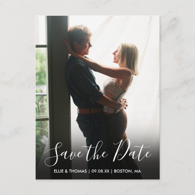 Foto Save the Date Ankündigungspostkarte (Vorderseite)