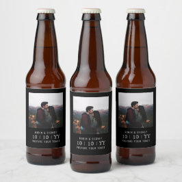 Foto | SAVE THE DATE | Bier-Etikett | Schwarz Bierflaschenetikett