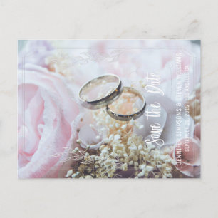 Foto Save the Date Blumenringe Ankündigungspostkarte