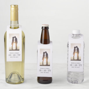 Foto SAVE THE DATE Flasche weiß Flaschenanhänger