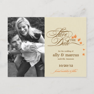 Foto Save the Date für Herbstausgänge Postkarte