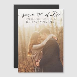 Foto Save the Date handschriftlich schwarz Magneteinladung