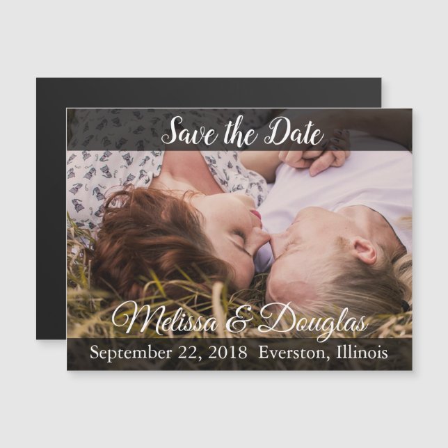Foto Save the Date Hochzeitskarte Magneteinladung (Vorne/Hinten)