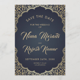 Foto Save the Date, Indische Hochzeit, Blau und Go Save The Date