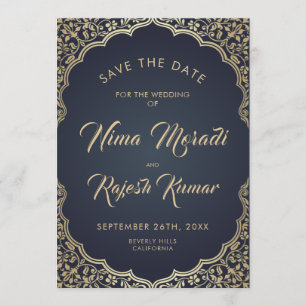 Foto Save the Date, Indische Hochzeit, Blau und Go Save The Date