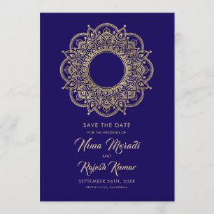Foto Save the Date, Indische Hochzeit, Lila, Gold Date