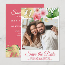 Foto Save the Date Karte Tropenpalmen