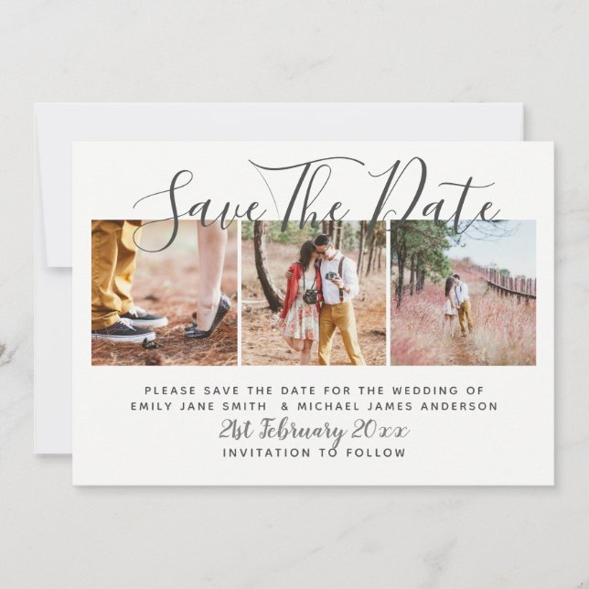 FOTO SAVE THE DATE Moderne Hochzeit Einladung (Vorderseite)