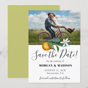 Foto Save the Date Orangen Hochzeit