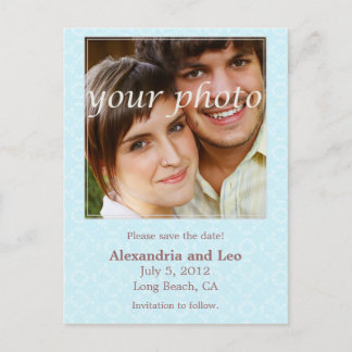 Foto Save the Date Postkarte - Aqua