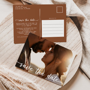 Foto Save the Date Postkarte - Terracotta