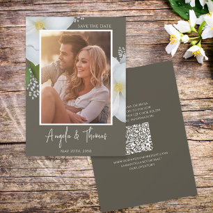 Foto Save the Date QR Code Blumengrün