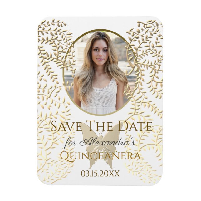Foto Save the Date Quinceanera Magnet (Vertikal)