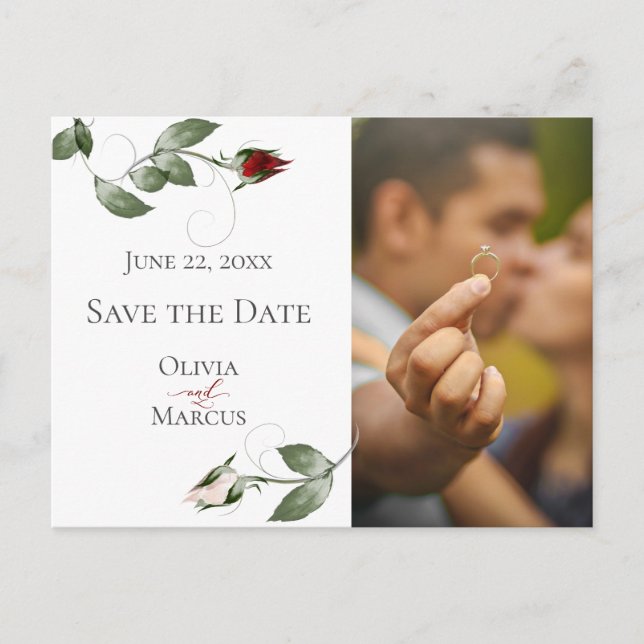 Foto Save the Date Rosé und Cabernet Postkarte (Vorderseite)