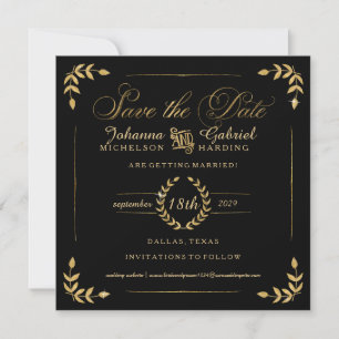 Foto Save the Date, Typografie von Gold Laurel Lea Date
