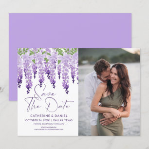 Foto Save the Date Watercolor Wisteria Wedding