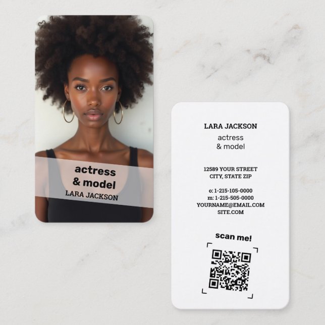 Foto-Scannable-QR Visitenkarte (Vorne/Hinten)