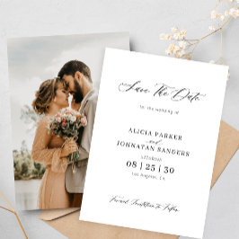 Foto schlichte Hochzeit in Schwarz-Weiß Save The Date