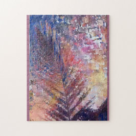 Foto, schönes Blatt in der Natur im Pastellpuzzle