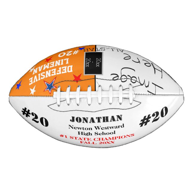 Foto School TeamChampions Name Orange Football (Vorderseite)