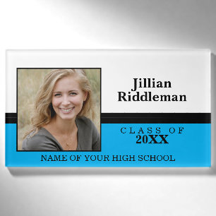 Foto School Wiedersehen - Baby Blue, Black and Whi Namenschild