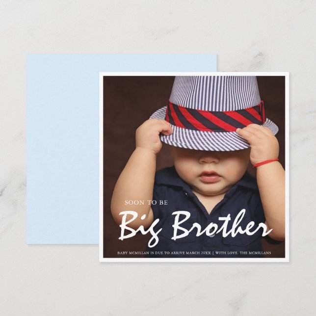 Foto Schwangerschaft Big Brother Blue Ankündigung (Vorne/Hinten)