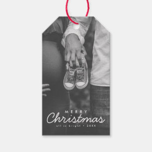 Foto Schwangerschaftsankündigung Weihnachten Geschenkanhänger