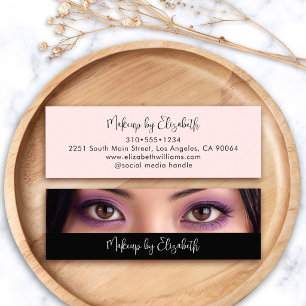 Foto Schwarz Blush Rosa Schrift Makeup-Artist Mode Mini Visitenkarte