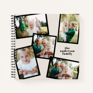 Foto Schwarz und cremefarben, modern und einfach Notizbuch