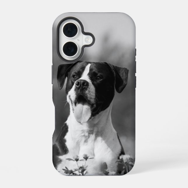 Foto Schwarz und Weiß personalisierbar iPhone 16 Hülle (Rückseite)