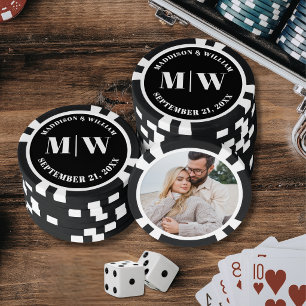 Foto Schwarz Weiß Hochzeitsgeschenk Pokerchips
