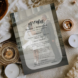 Foto Schwarz-Weiß-Hochzeitsmenü Menükarte