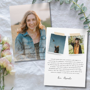 Foto Schwarz-weißer Abschluss Dankeskarte