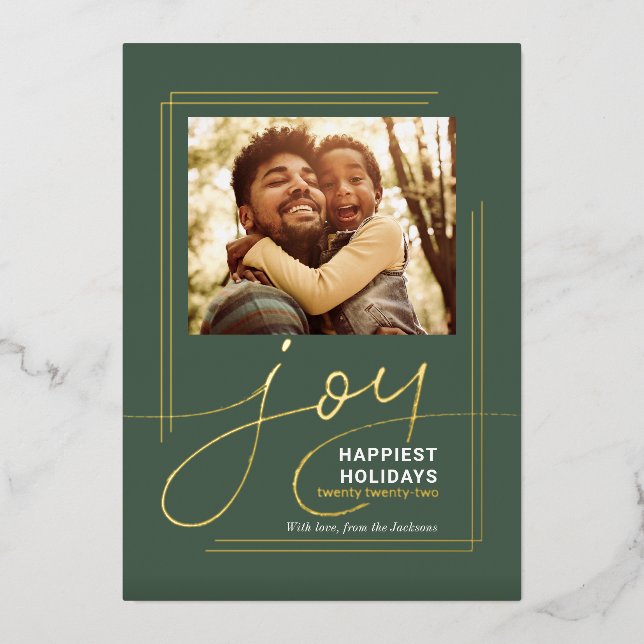 Foto-Script-Freude Weihnachten Folien Feiertagskarte (Vorderseite)