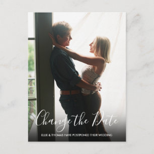 Foto-Script-Hochzeit Datum ändern Verschoben Postkarte