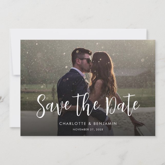 Foto Script Moderne Hochzeit Save The Date (Vorderseite)