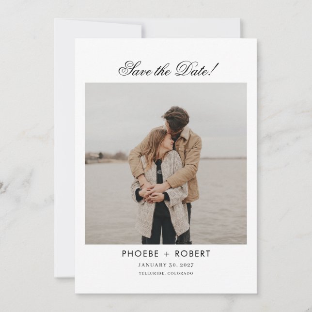 Foto Script Moderne Hochzeiten speichern das Datum Save The Date (Vorderseite)
