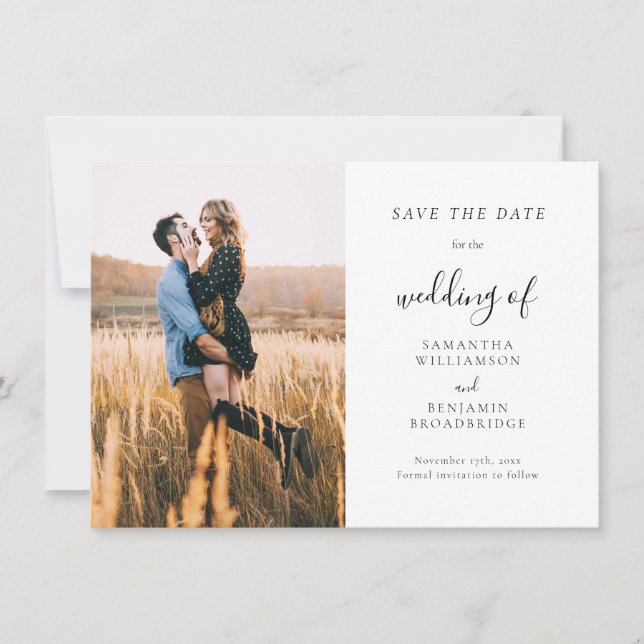 Foto Script Wedding Save the Date Announcement (Vorderseite)