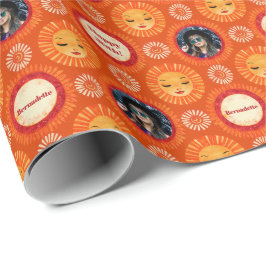 Foto Sentiment Burnt Orange Boho Sun Geschenkpapier