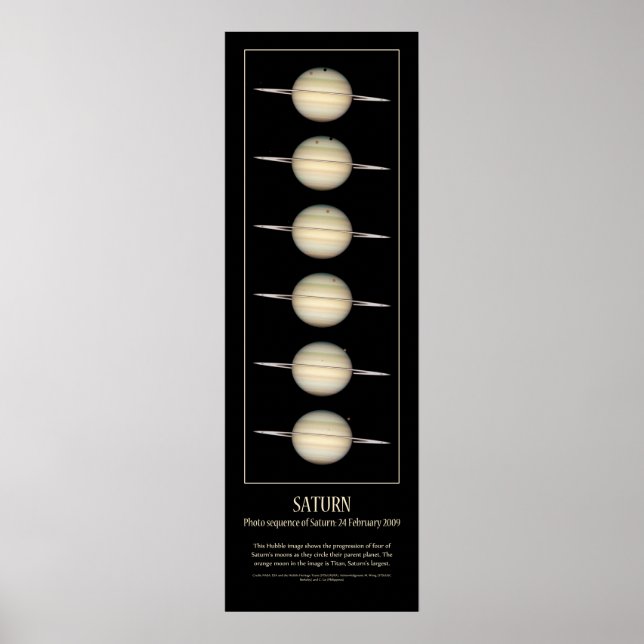 Foto-Sequenz der 4 Monde des Saturn Poster (Vorne)