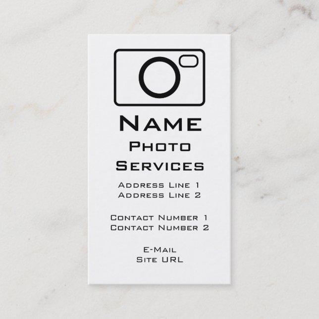 Foto Services Business Card Visitenkarte (Vorderseite)