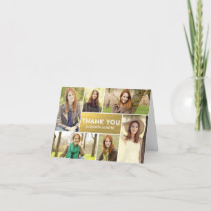 Foto Showcase Abschluss Danke Karte - Gold