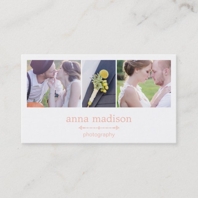 Foto Showcase Fotografy Business Card - Rosa Visitenkarte (Vorderseite)