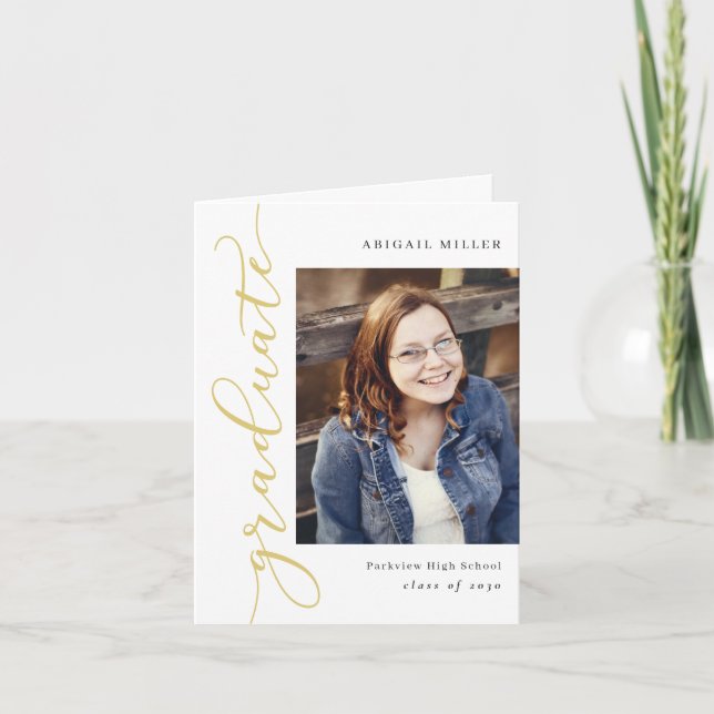 Foto "Side Writing Abschluss" (Seitenaufzeichnung) Dankeskarte (Vorderseite)